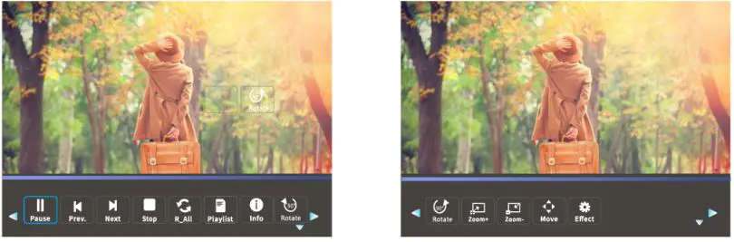 VANKYO Performance V610 Projector - Step 4 -Press the Play-Pause button to play the selected photo