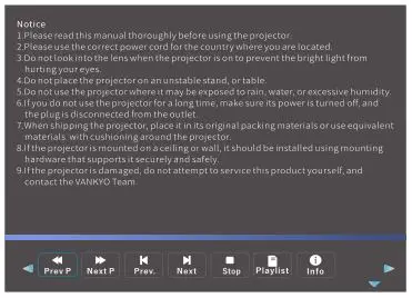 VANKYO Performance V610 Projector - Step 4 -Press the Play-Pause button to play the selected text