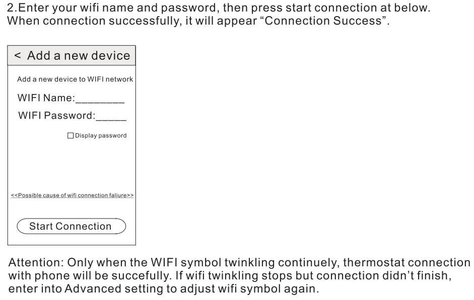 BEOK TGP51WIFI-AC Fan Coil Thermostat Instruction Manual - Phone Part setting