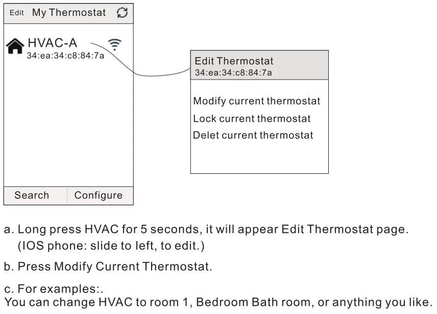 BEOK TGP51WIFI-AC Fan Coil Thermostat Instruction Manual - Phone Part setting