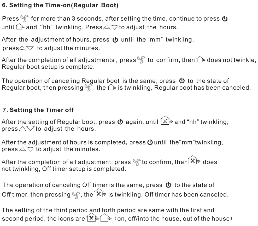 BEOK TGP51WIFI-AC Fan Coil Thermostat Instruction Manual - Thermostat Operation Instruction