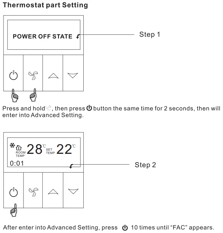BEOK TGP51WIFI-AC Fan Coil Thermostat Instruction Manual - Thermostat Part Setting