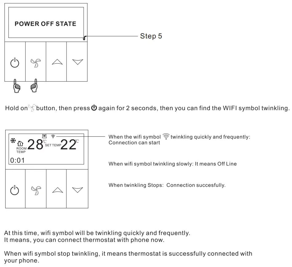 BEOK TGP51WIFI-AC Fan Coil Thermostat Instruction Manual - Thermostat Part Setting