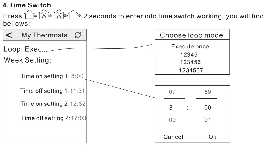BEOK TGP51WIFI-AC Fan Coil Thermostat Instruction Manual - Thermostat setting through Phone Operation