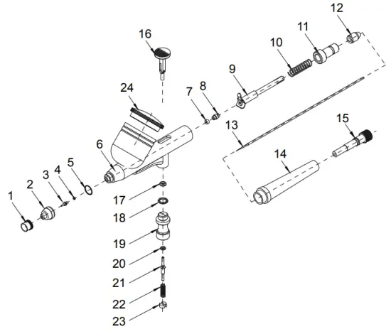 Airbrush assembly Diagram