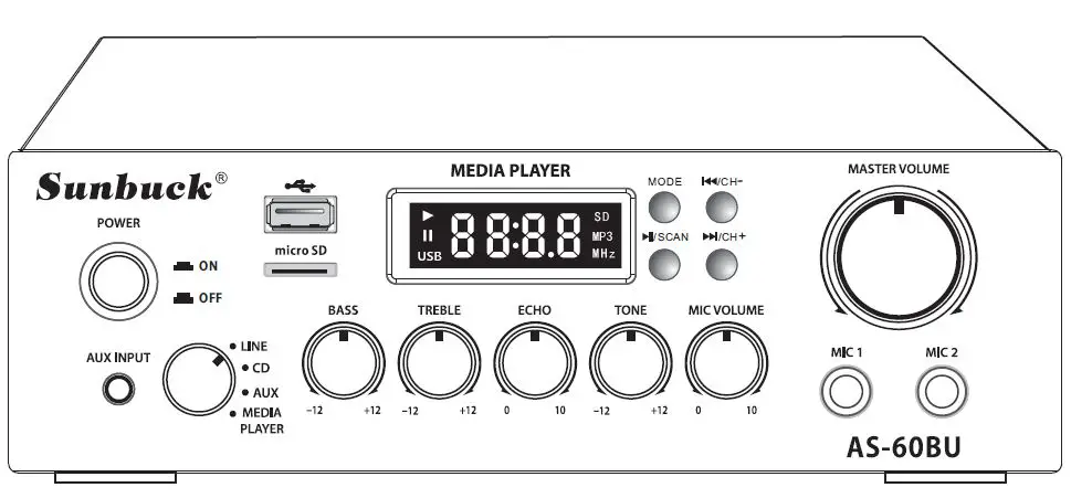 Sunbuck AS60BU Stereo Digital Power Amplifier-prod
