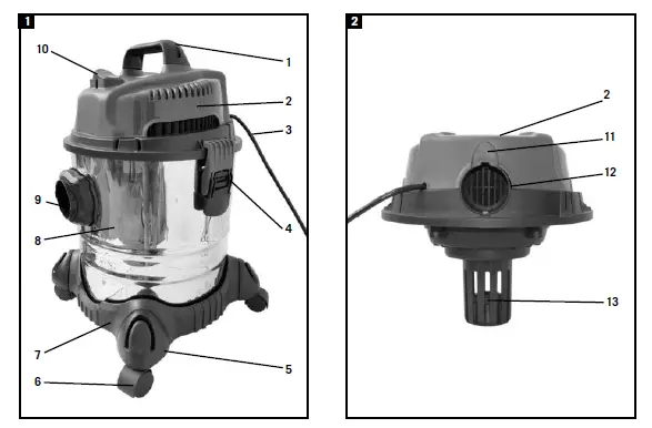 scheppach ASP20-ES Wet and Dry Vacuum Cleaner- fig 1
