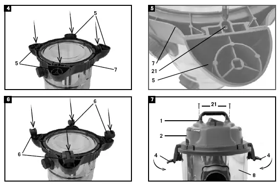 scheppach ASP20-ES Wet and Dry Vacuum Cleaner- fig 3