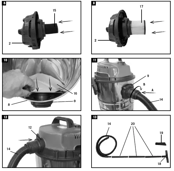scheppach ASP20-ES Wet and Dry Vacuum Cleaner- fig 4
