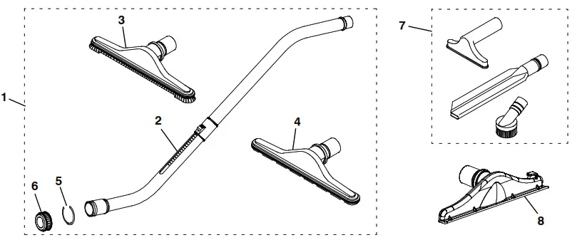 TENNANT V-BP-6B Commercial 36v Battery Backpack Vacuum Cleaner - STANDARD TOOL KIT