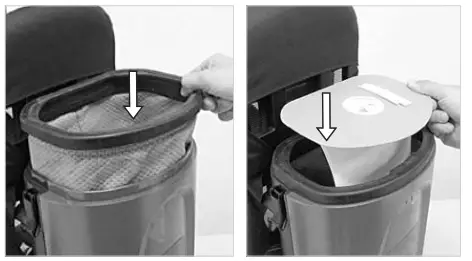 TENNANT V-BP-6B Commercial 36v Battery Backpack Vacuum Cleaner - collar