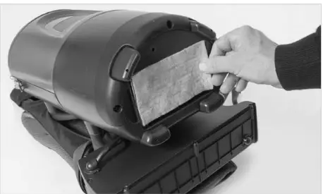 TENNANT V-BP-6B Commercial 36v Battery Backpack Vacuum Cleaner - exhaust