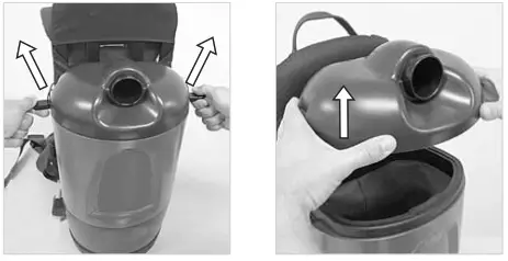 TENNANT V-BP-6B Commercial 36v Battery Backpack Vacuum Cleaner - release