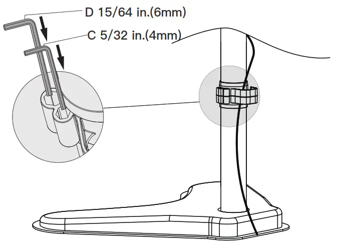 HUANUO Monitor Stand - Store Allen Keys into the Cable Clip