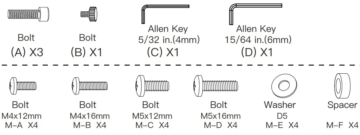 HUANUO Monitor Stand - Supplied Parts and Hardware 2