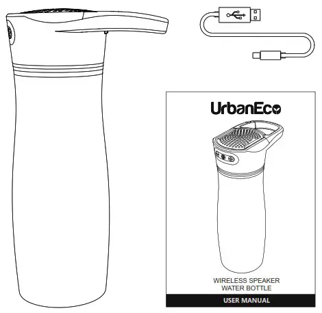 UrbanEco 0818 Wireless Speaker Water Bottle - WHAT’S INSIDE