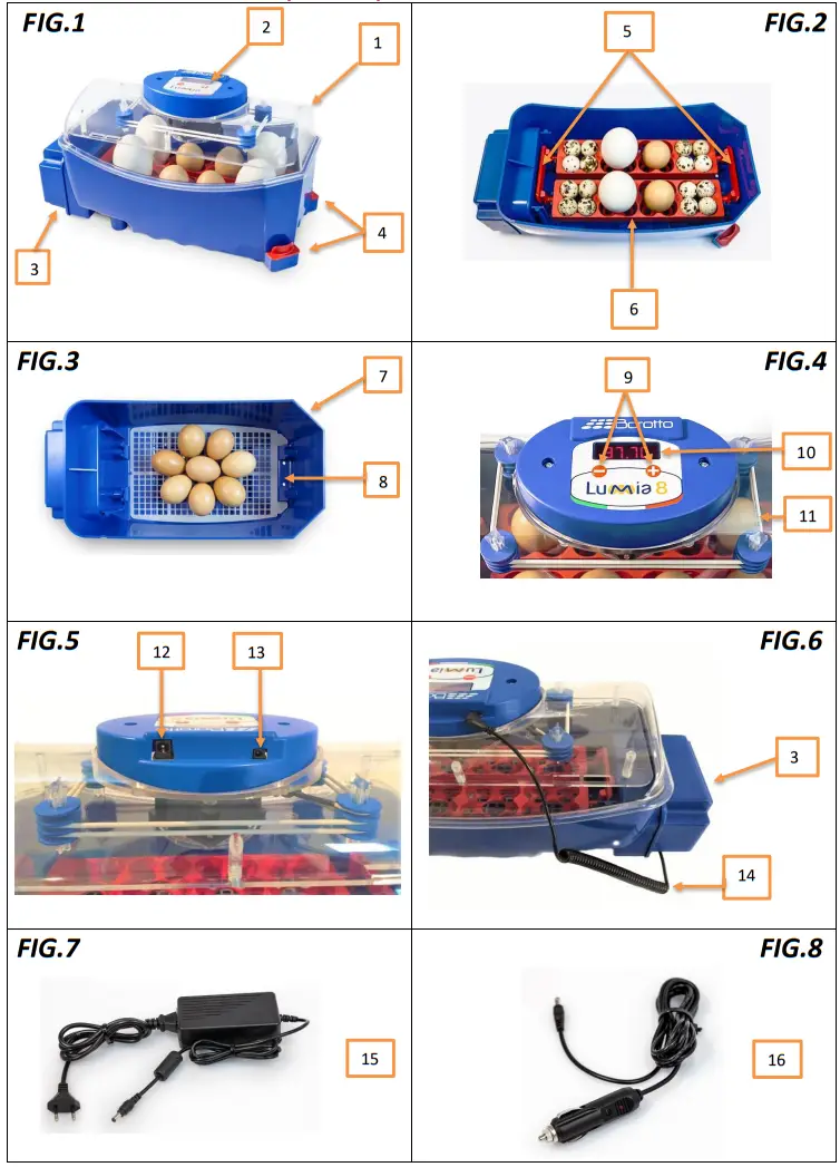 Borotto LUMIA8 Lumia 8 Egg Incubator - 4