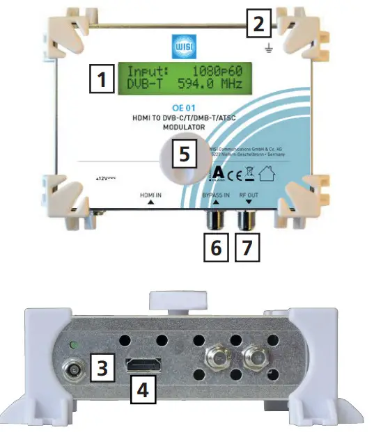 WISI OE01 Encoder Modulator HDMI - Top view