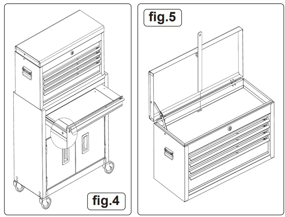 SEALEY AP2200BB.V2 SERIES 6 DRAWER TOPCHEST lamp ROLLCAB COMBINATION - fig 2