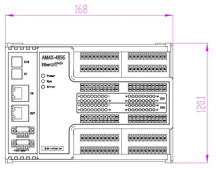 AMAX-4800 Industrial EtherCAT Slave Modules- Dimensions---2