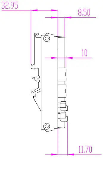 AMAX-4800 Industrial EtherCAT Slave Modules--- Dimensions (Cont.)