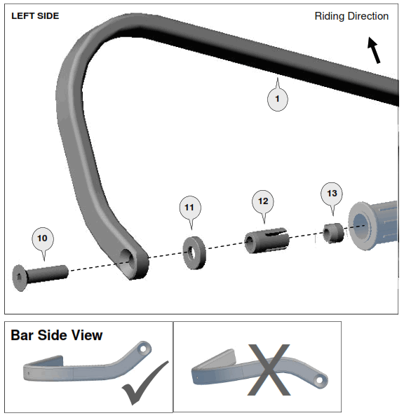 SW-MOTECH HPR.00.666.41100 WH VPS Handguard Kit White BMW G 450 X - Preparation