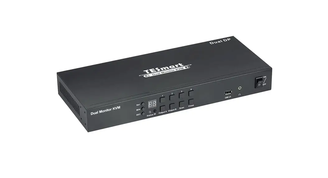 Tesmart Pks0802a10 4-port Dual Monitor Dp Kvm Switch User Manual