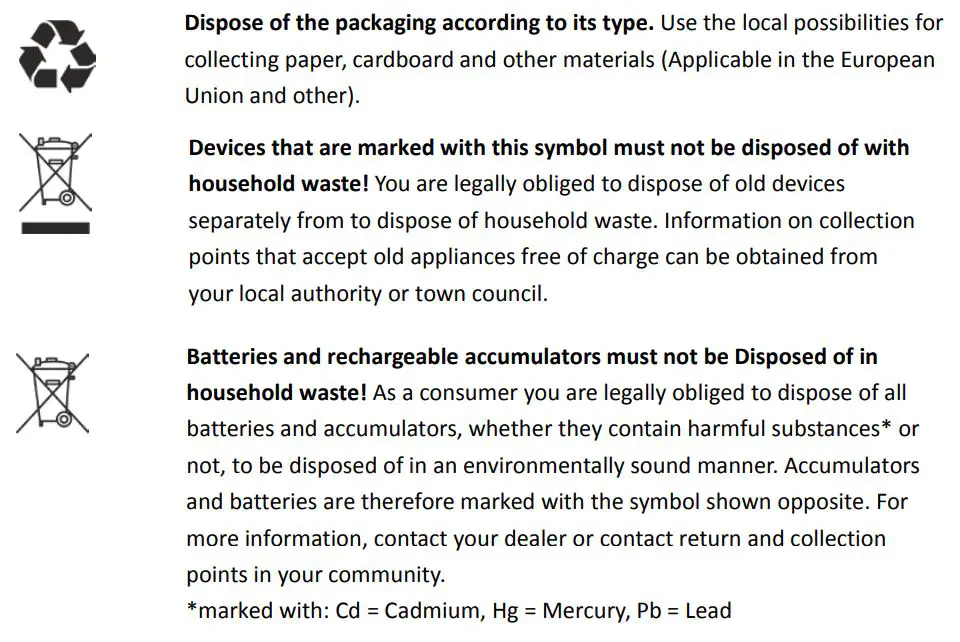 Rollei DPF-120 Pissarro Digital Photo Frame User Guide - Recycling Information