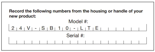 Model + Serial Numbers 