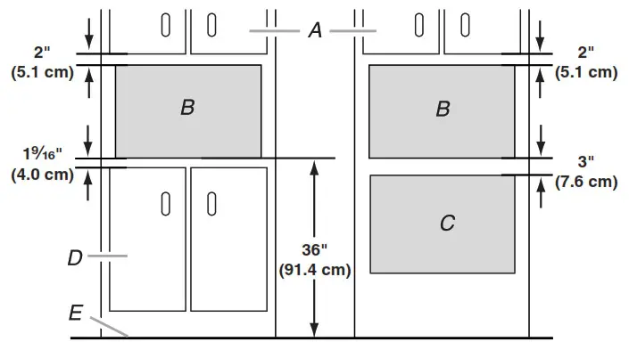Whirlpool MK2160 Microwave Oven Built-In Trim Kit - Location Requirements