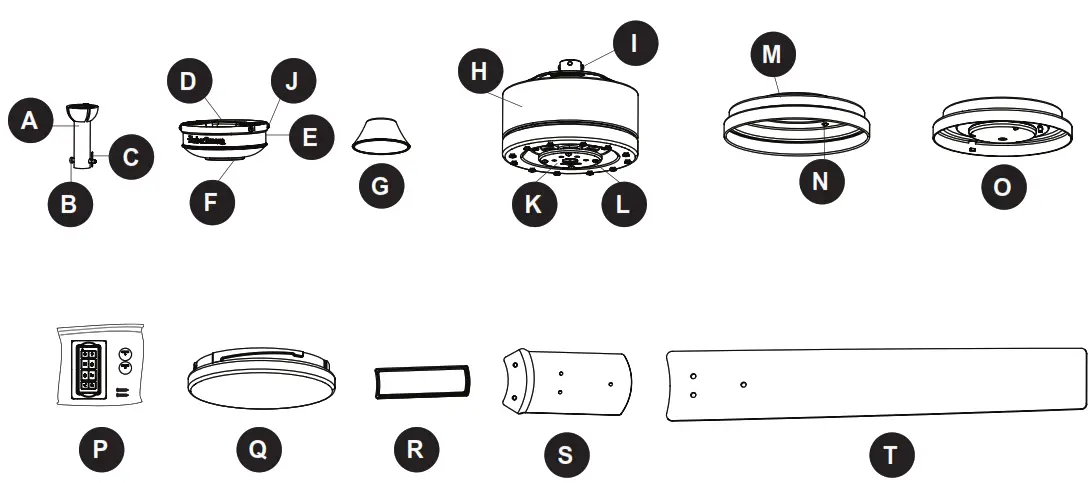 Harbor Breeze 3856484 Cumberland Ceiling Fan - PACKAGE CONTENTS