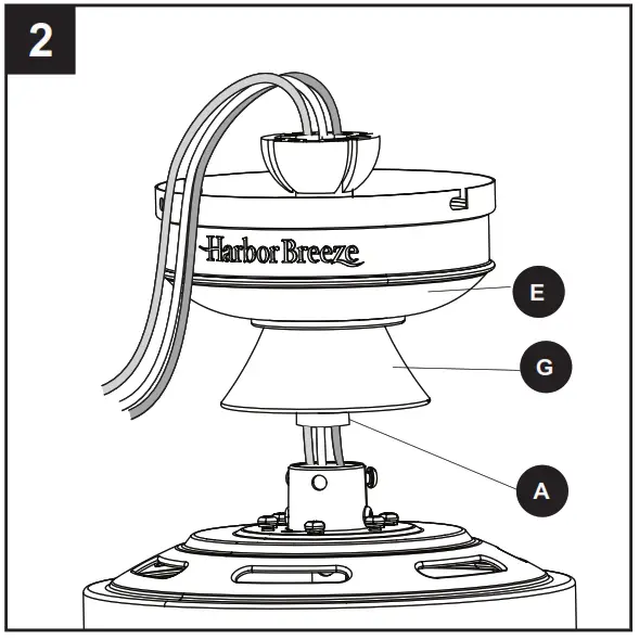 Harbor Breeze 3856484 Cumberland Ceiling Fan - wires