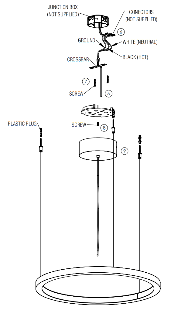 ACCORD LIGHTING 1316 Frame Modern Imbuia LED 23 Drop Ceiling Light Fixture - fig
