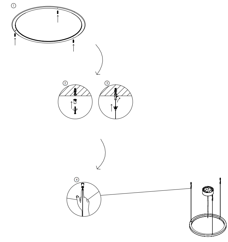 ACCORD LIGHTING 1316 Frame Modern Imbuia LED 23 Drop Ceiling Light Fixture
