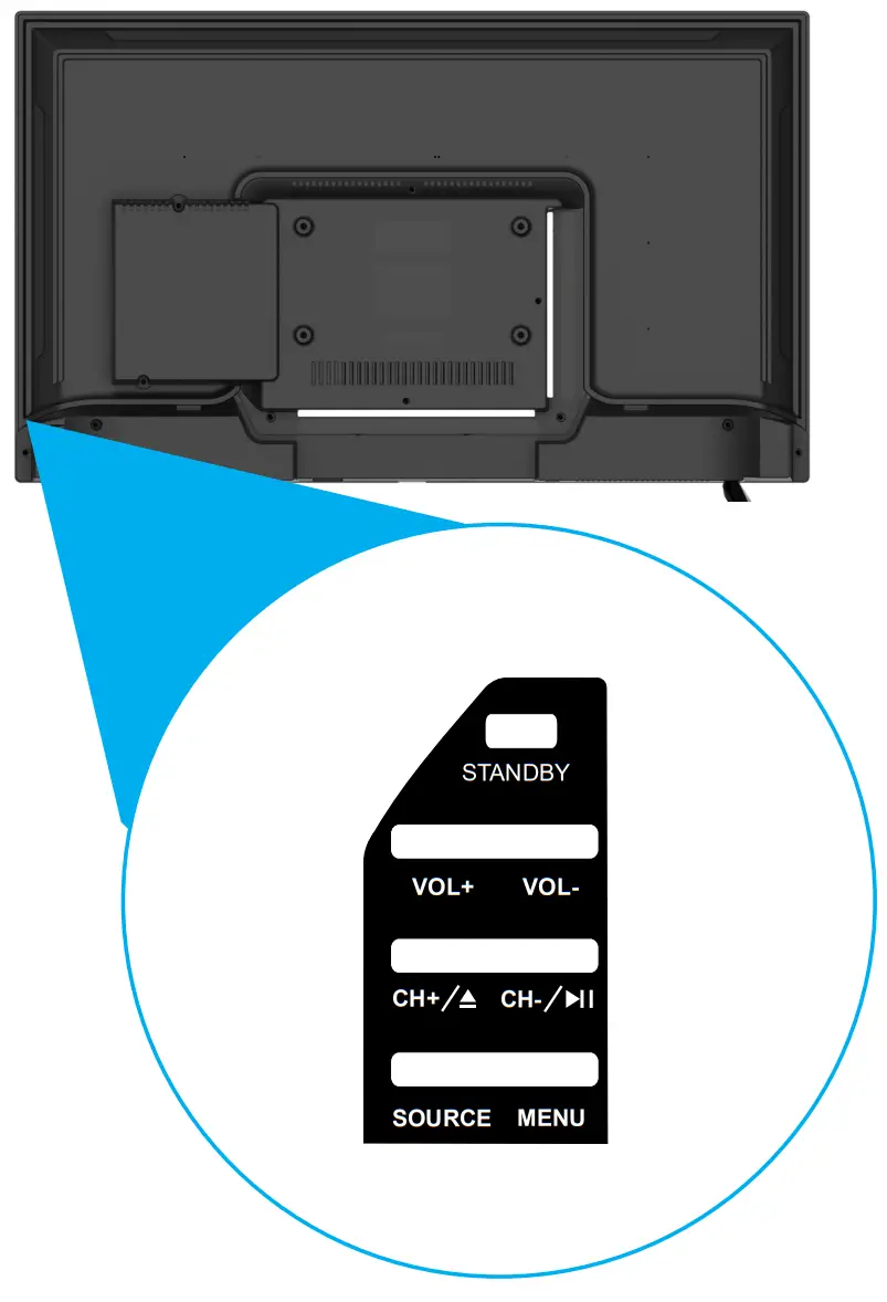 EKO K32DVD 32 Inch HD Android TV - BACK OF TV1