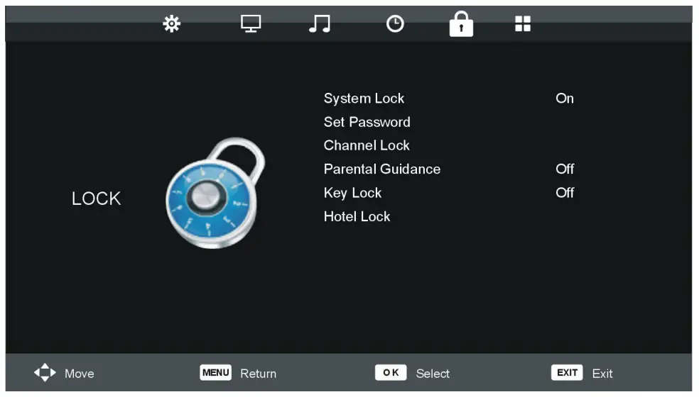 EKO K32DVD 32 Inch HD Android TV - LOCK MENU