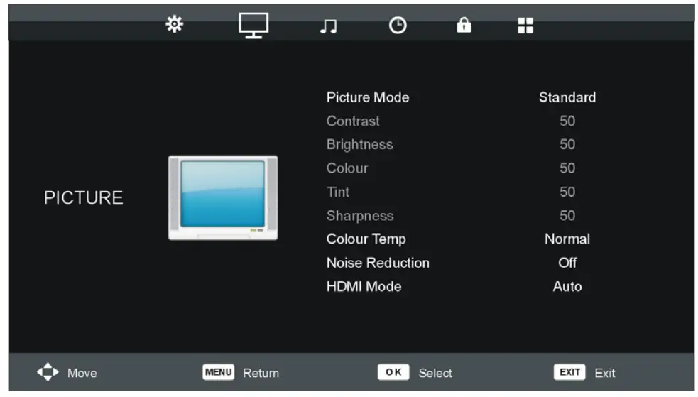 EKO K32DVD 32 Inch HD Android TV - PICTURE SETTINGS