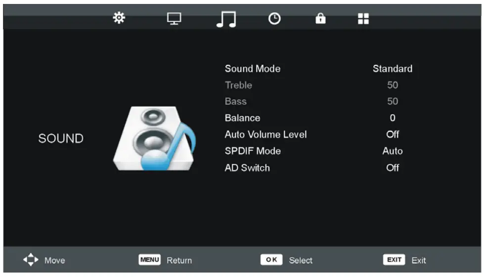 EKO K32DVD 32 Inch HD Android TV - SOUND SETTINGS