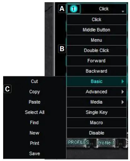 Sharkoon Drakonia Gaming Mouse - Menu items