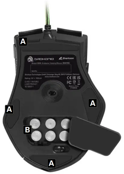 Sharkoon Drakonia Gaming Mouse - Mouse Feet