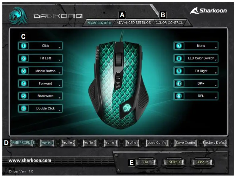 Sharkoon Drakonia Gaming Mouse - window