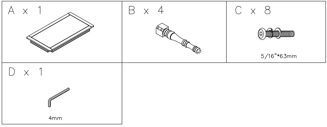 Ashley T722-1 7 Piece Rectangular Dining Room Table Set - parts