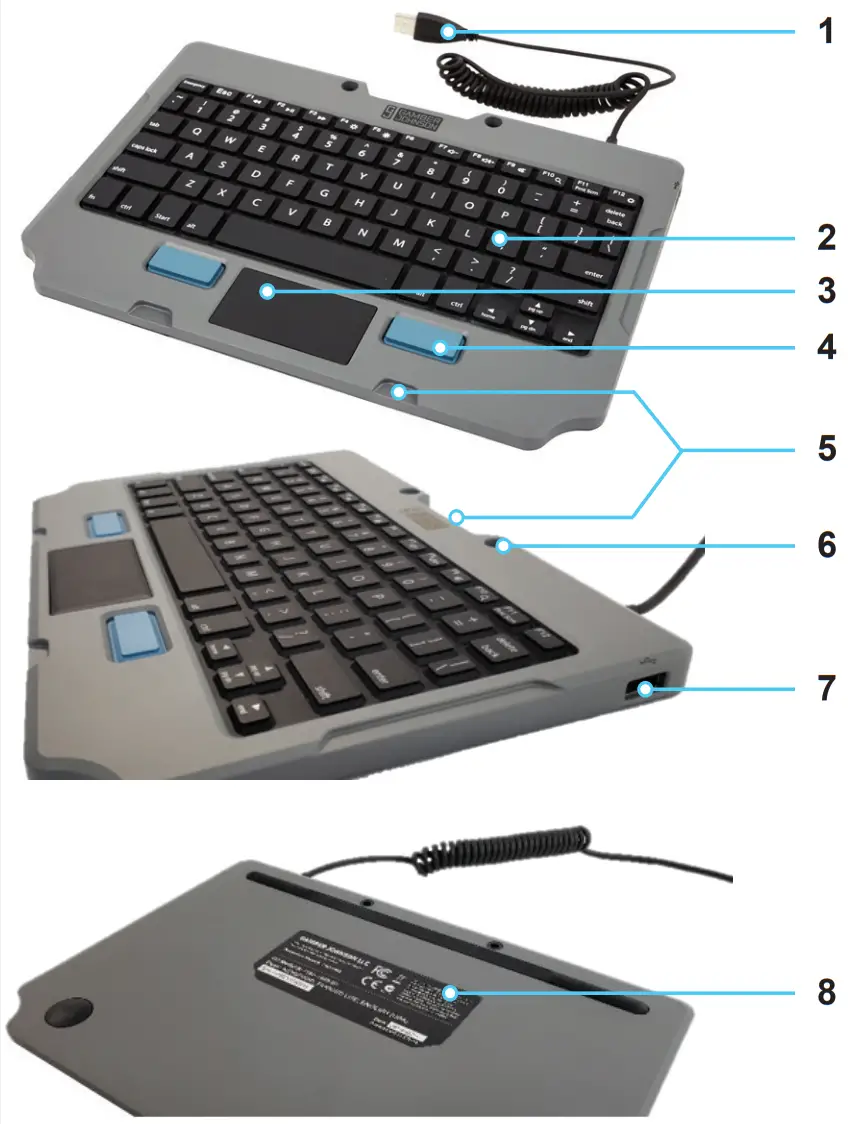 GAMBER-JOHNSON Rugged Lite Keyboard - Fog 1