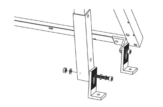 RENOGY MTS-TM100 Flat Roof Tilt Mount - Attach L-Bracket Foot to Extension Bracket 2