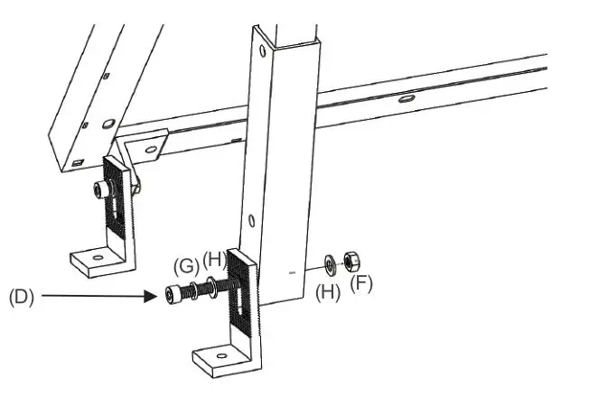 RENOGY MTS-TM100 Flat Roof Tilt Mount - Attach L-Bracket Foot to Extension Bracket