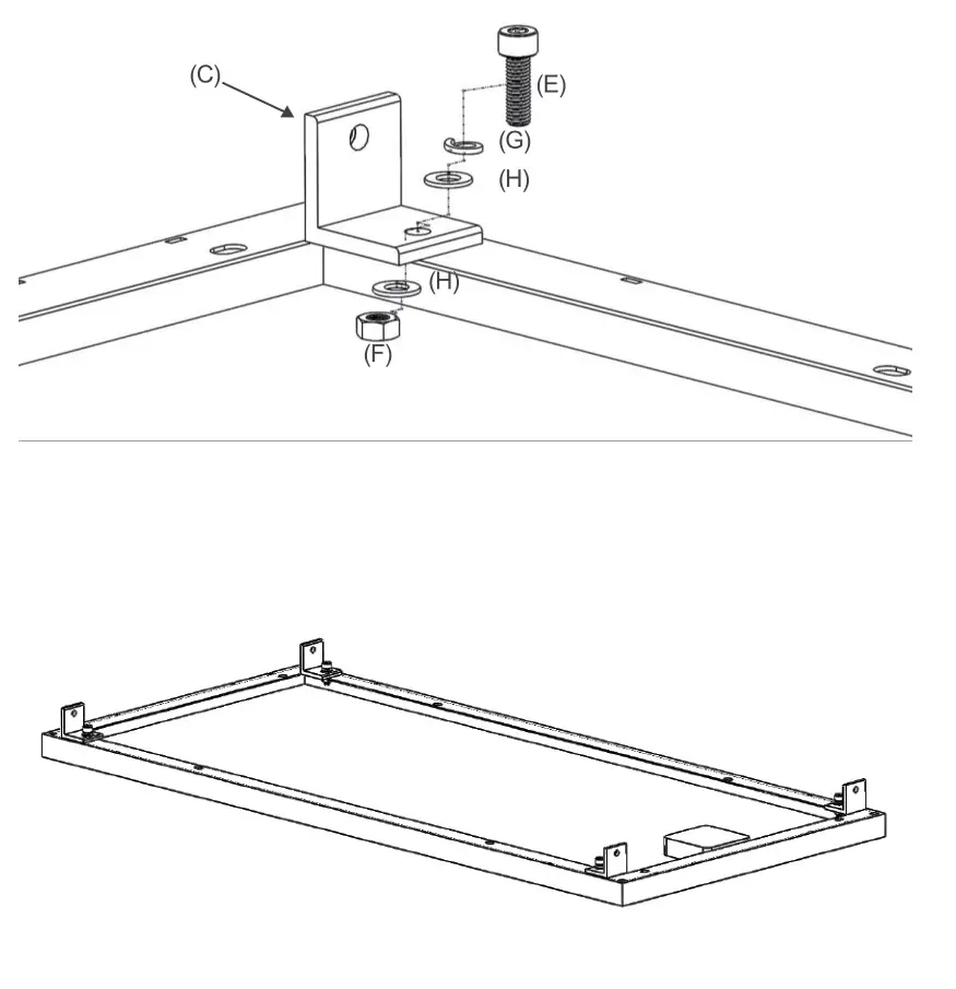 RENOGY MTS-TM100 Flat Roof Tilt Mount - Fasten L-Joint to Back of Solar Panel