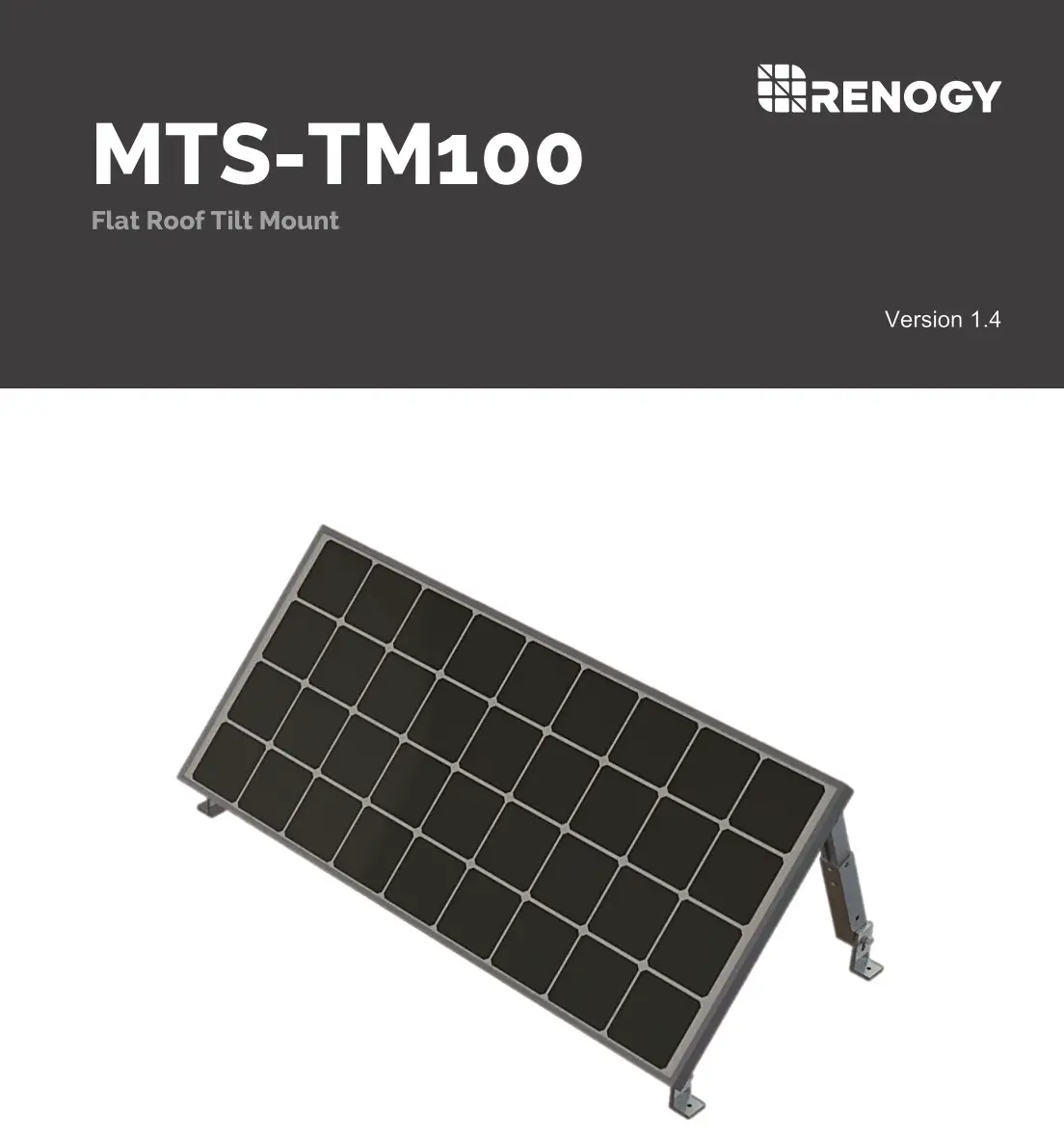 RENOGY MTS-TM100 Flat Roof Tilt Mount User Guide