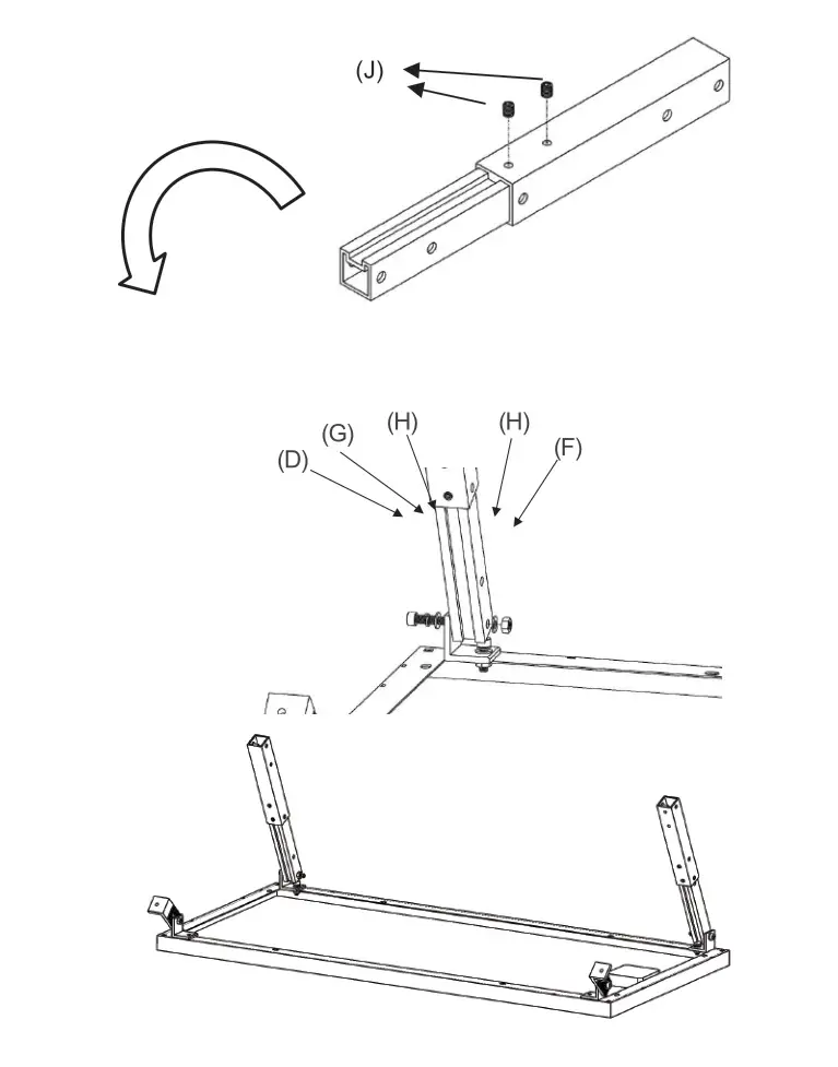 RENOGY MTS-TM100 Flat Roof Tilt Mount - attach Extension Bracket to L-Joint