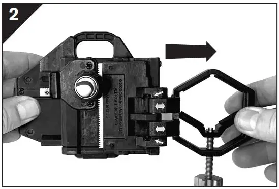 CELESTRON 81038 Universal Smartphone Adapter and Bluetooth Remote Instruction Manual - Make sure the clamp is all the way out