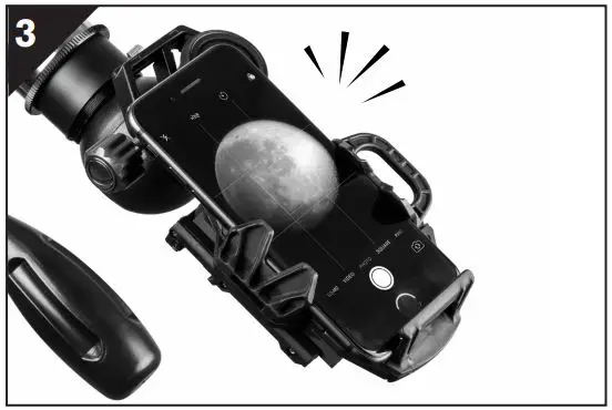 CELESTRON 81038 Universal Smartphone Adapter and Bluetooth Remote Instruction Manual - You may need to zoom in slightly to remove any dark edges